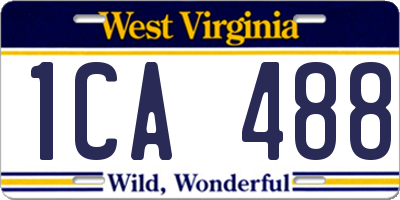 WV license plate 1CA488