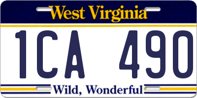 WV license plate 1CA490