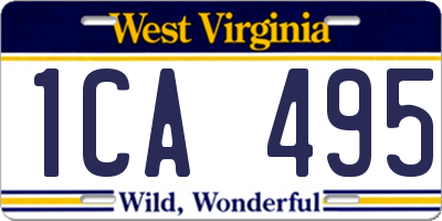 WV license plate 1CA495