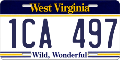 WV license plate 1CA497