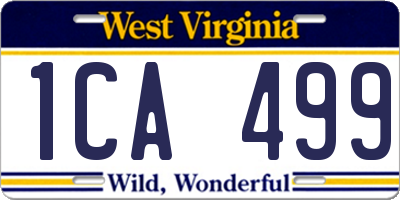 WV license plate 1CA499