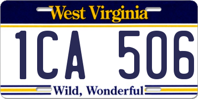 WV license plate 1CA506