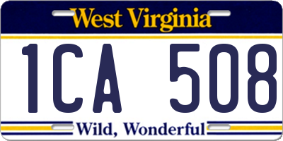 WV license plate 1CA508