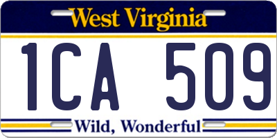 WV license plate 1CA509