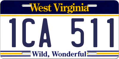 WV license plate 1CA511