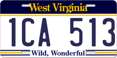 WV license plate 1CA513