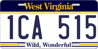 WV license plate 1CA515