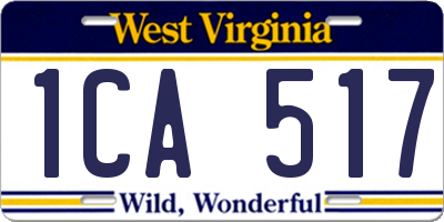 WV license plate 1CA517