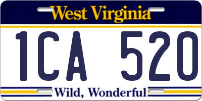 WV license plate 1CA520