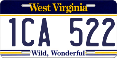 WV license plate 1CA522