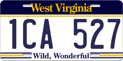WV license plate 1CA527