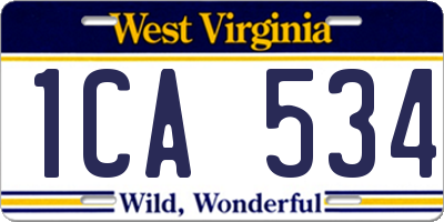 WV license plate 1CA534
