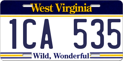 WV license plate 1CA535