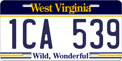 WV license plate 1CA539