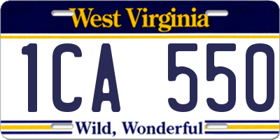 WV license plate 1CA550