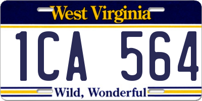 WV license plate 1CA564