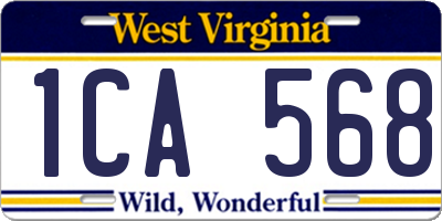 WV license plate 1CA568
