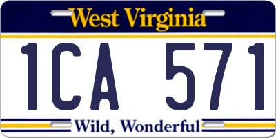 WV license plate 1CA571