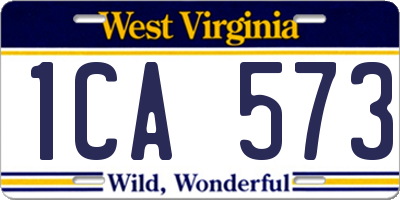 WV license plate 1CA573