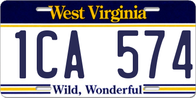 WV license plate 1CA574