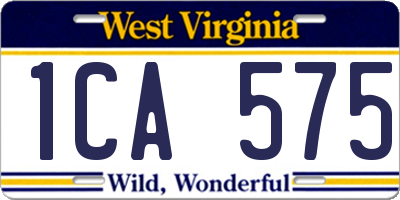 WV license plate 1CA575