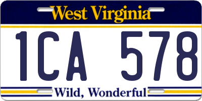WV license plate 1CA578