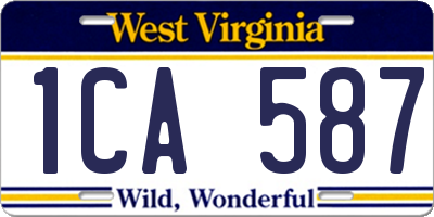 WV license plate 1CA587
