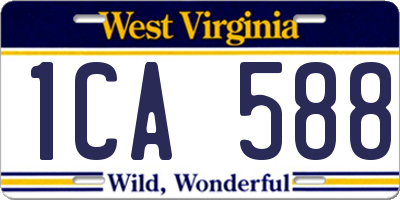 WV license plate 1CA588