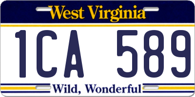 WV license plate 1CA589