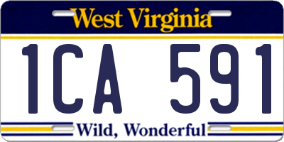 WV license plate 1CA591