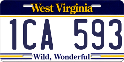 WV license plate 1CA593