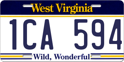 WV license plate 1CA594