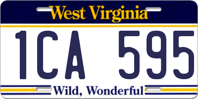 WV license plate 1CA595