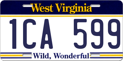 WV license plate 1CA599