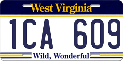 WV license plate 1CA609