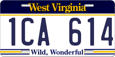 WV license plate 1CA614