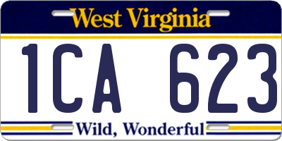 WV license plate 1CA623