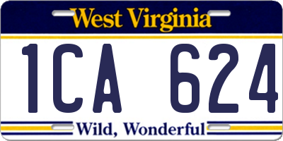 WV license plate 1CA624