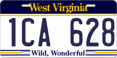 WV license plate 1CA628