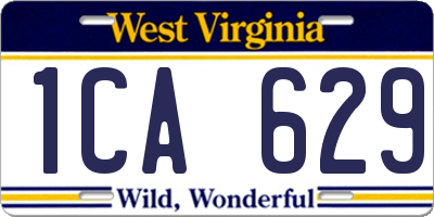 WV license plate 1CA629