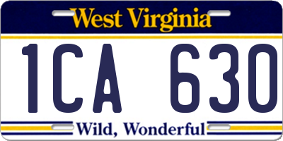 WV license plate 1CA630
