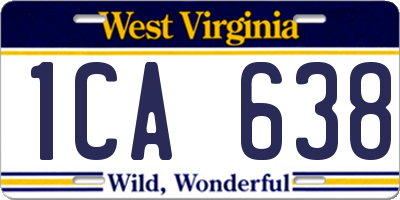 WV license plate 1CA638