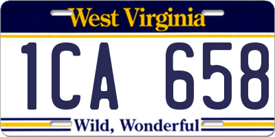 WV license plate 1CA658