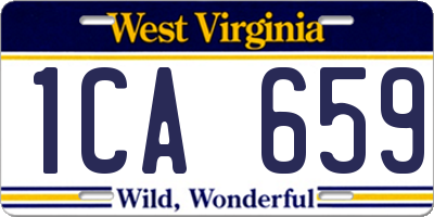 WV license plate 1CA659