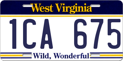 WV license plate 1CA675