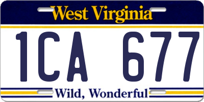 WV license plate 1CA677