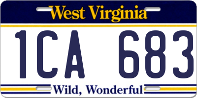 WV license plate 1CA683