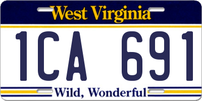 WV license plate 1CA691
