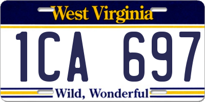 WV license plate 1CA697