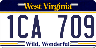 WV license plate 1CA709